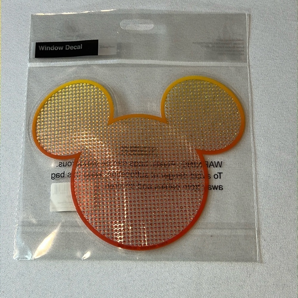 NEW Disney Parks Official Window Decal Mickey Mouse Orange and Yellow